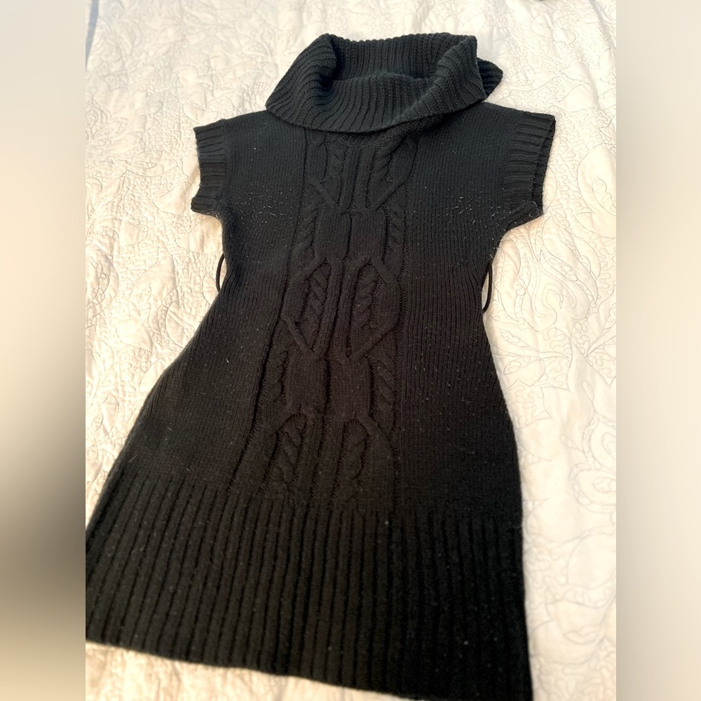 Pink Rose, Medium, black sweater dress